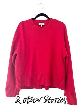 & Other Stories | Paris Atelier Deep Red Boxy Crewneck Sweater - Size M